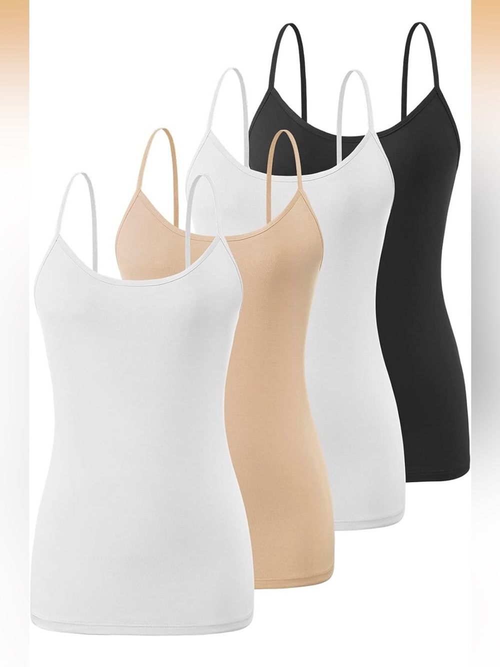 Air Curvey 4Pack Camisole Tops Basic Undershirt Tanks Camis Seamless Layer Small